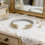 Antique Twisted Cable Pearl Cuff
