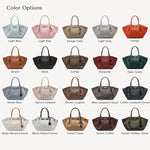 Collapsible PU Leather Top Handle Tote Bag