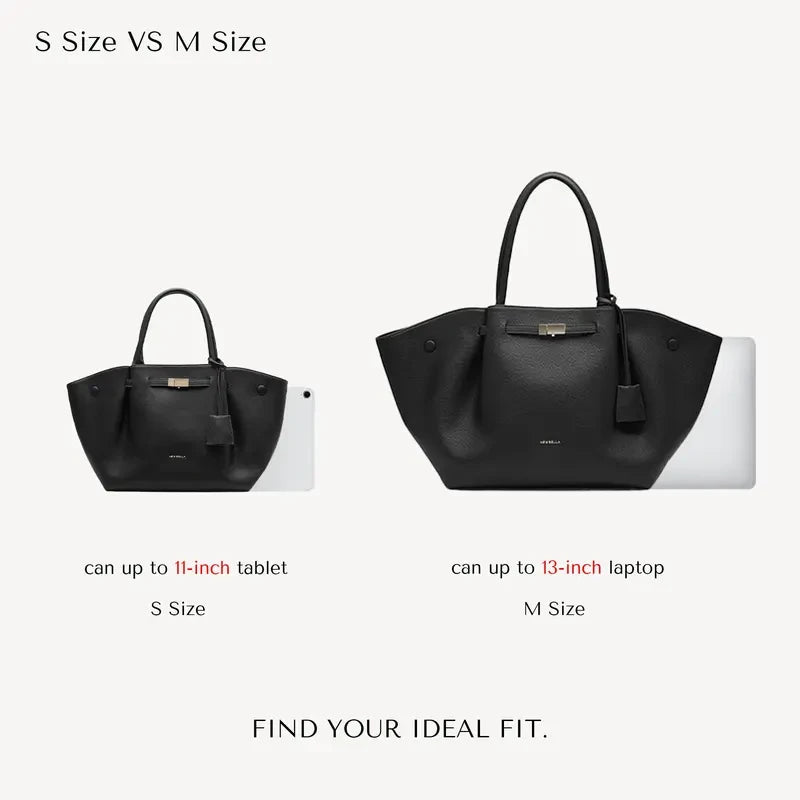 Collapsible PU Leather Top Handle Tote Bag