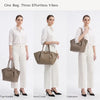 Collapsible PU Leather Top Handle Tote Bag