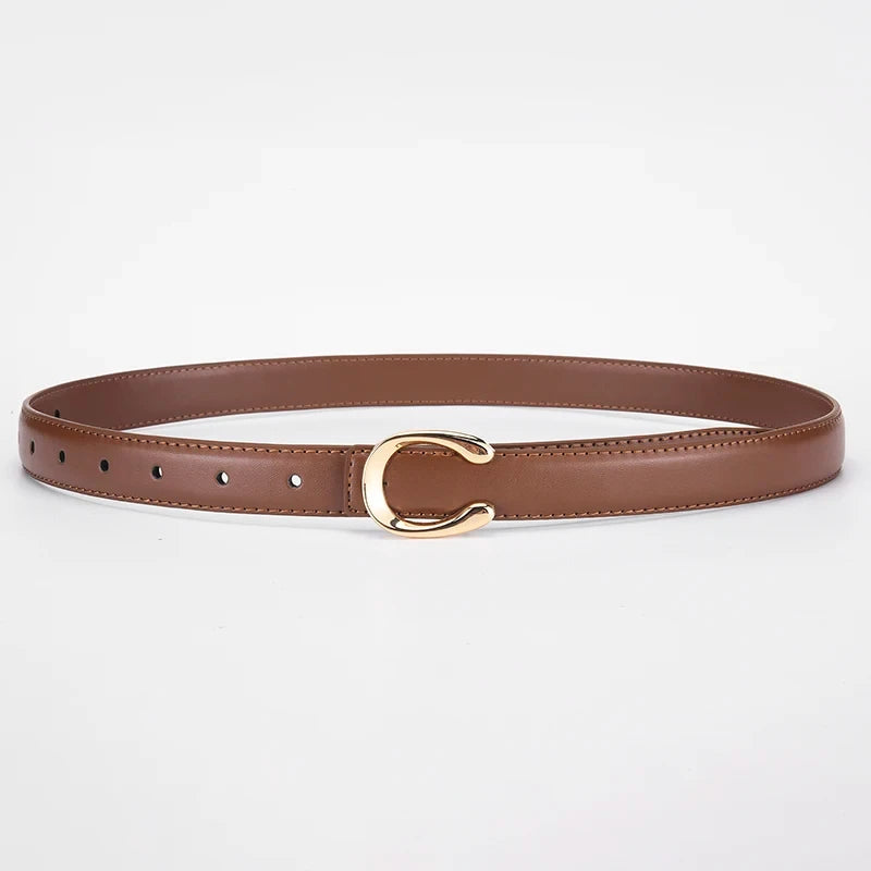 Double Sided Fashion Belt with C Shaped Buckle