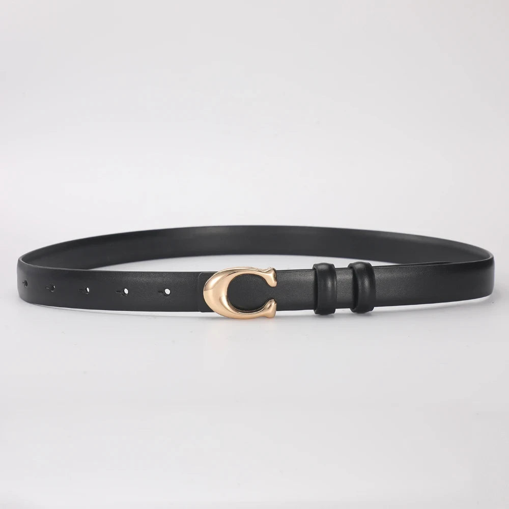 Double Sided Fashion Belt with C Shaped Buckle