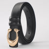 Double Sided Fashion Belt with C Shaped Buckle