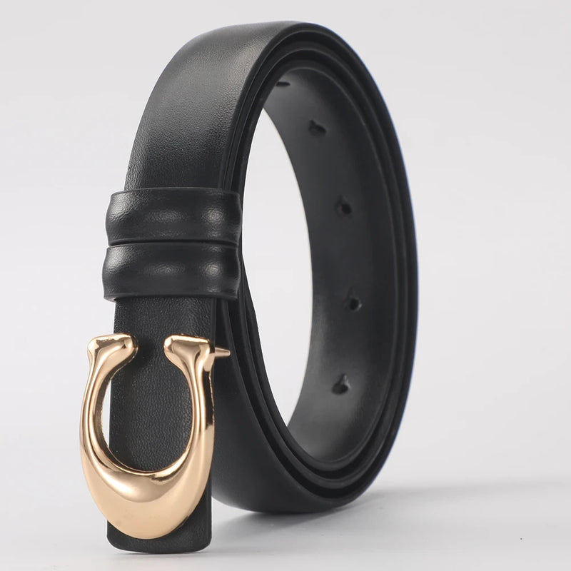 Double Sided Fashion Belt with C Shaped Buckle