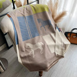 Horse Print Cashmere Blanket Scarf