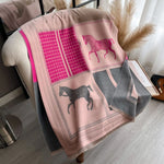 Horse Print Cashmere Blanket Scarf