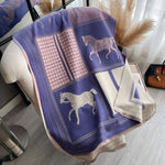 Horse Print Cashmere Blanket Scarf