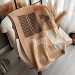 Horse Print Cashmere Blanket Scarf