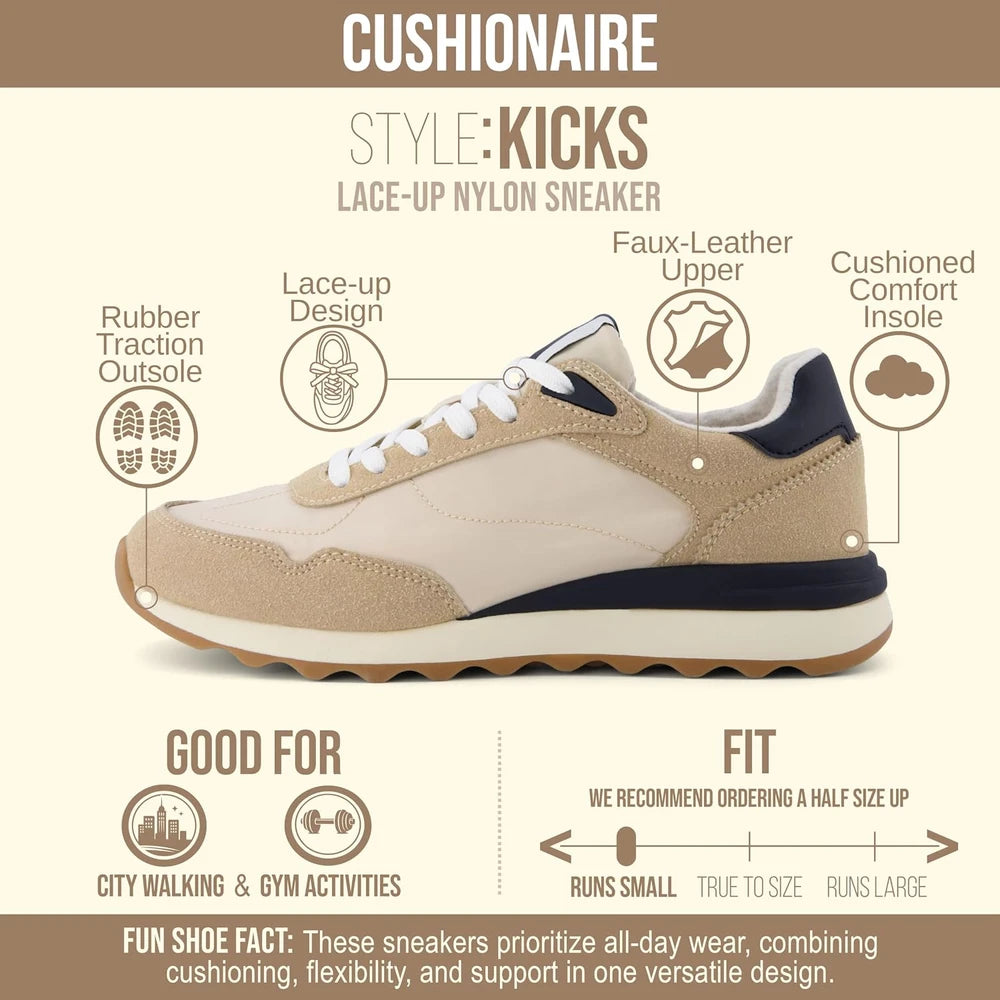 Retro Vegan Suede Memory Foam Fashion Sneakers