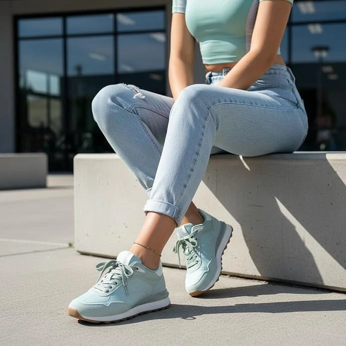 Retro Vegan Suede Memory Foam Fashion Sneakers