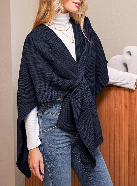 Dokotoo Soft Poncho Wrap Sweater