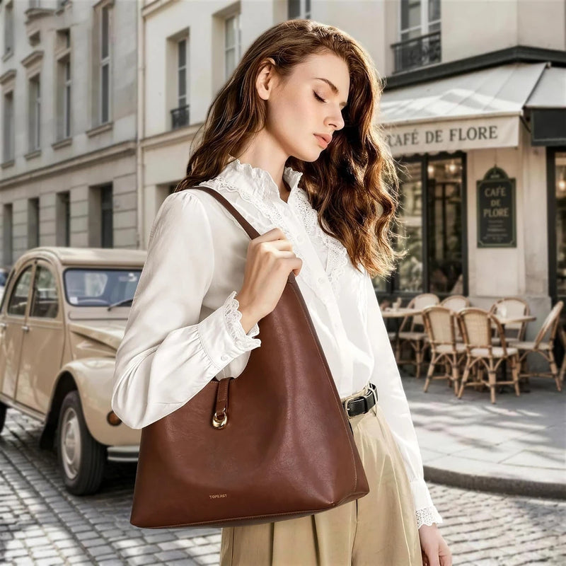 Slouchy Vegan Leather Hobo Bag