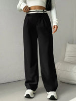 High-Waist Contrast Commuter Trousers