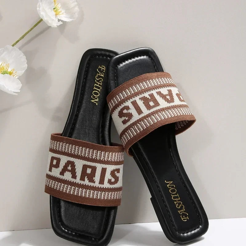 Minimalist Cloth Band Slide Sandals