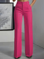 High-Waisted Straight-Leg Trousers