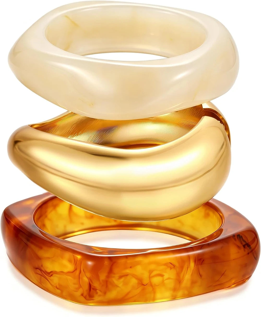 Gold Resin Bangle Set