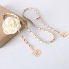 Camellia Flower Metal Waist Chain Belt