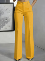 High-Waisted Straight-Leg Trousers