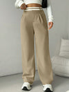 High-Waist Contrast Commuter Trousers