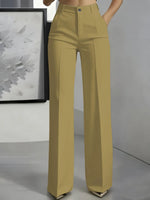 High-Waisted Straight-Leg Trousers