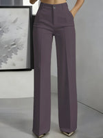 High-Waisted Straight-Leg Trousers