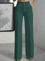 High-Waisted Straight-Leg Trousers