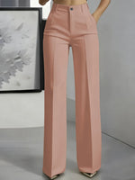 High-Waisted Straight-Leg Trousers