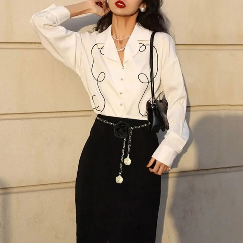Camellia Flower Metal Waist Chain Belt