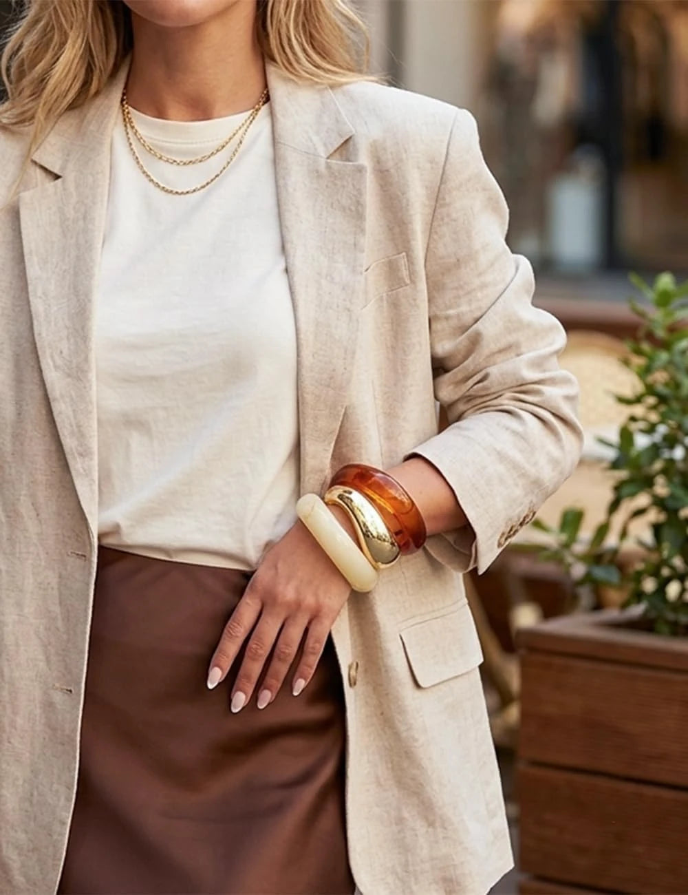 Gold Resin Bangle Set