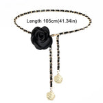 Camellia Flower Metal Waist Chain Belt