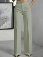 High-Waisted Straight-Leg Trousers