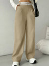 High-Waist Contrast Commuter Trousers