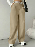 High-Waist Contrast Commuter Trousers