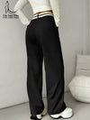 High-Waist Contrast Commuter Trousers