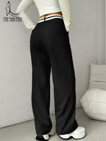 High-Waist Contrast Commuter Trousers